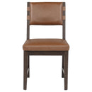  Coaster Furniture Tegan 107072 Set of 2 Faux Leather Upholstered Dining Side Chair - Cognac IMAGE 8