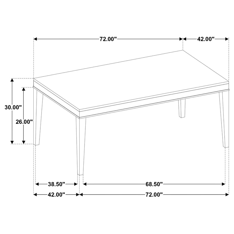 Coaster Furniture Averill 121291 72-inch Rectangular White Marble Top Dining Table - Coffee Bean IMAGE 16