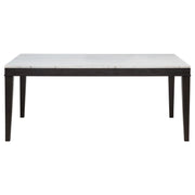 Coaster Furniture Averill 121291 72-inch Rectangular White Marble Top Dining Table - Coffee Bean IMAGE 6
