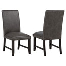  Coaster Furniture Averill 121292GRY Set of 2 Faux Leather Upholstered Dining Side Chair - Dark Grey IMAGE 1