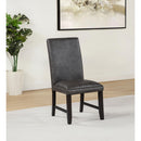  Coaster Furniture Averill 121292GRY Set of 2 Faux Leather Upholstered Dining Side Chair - Dark Grey IMAGE 4