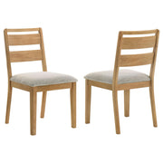  Coaster Furniture Duncan 193652 Set of 2 Ladder Back Dining Side Chair - Washed Oak IMAGE 1