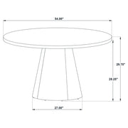  Coaster Furniture Franklin 193830 54-inch Round Wood Pedestal Base Dining Table - Dark Brown IMAGE 5