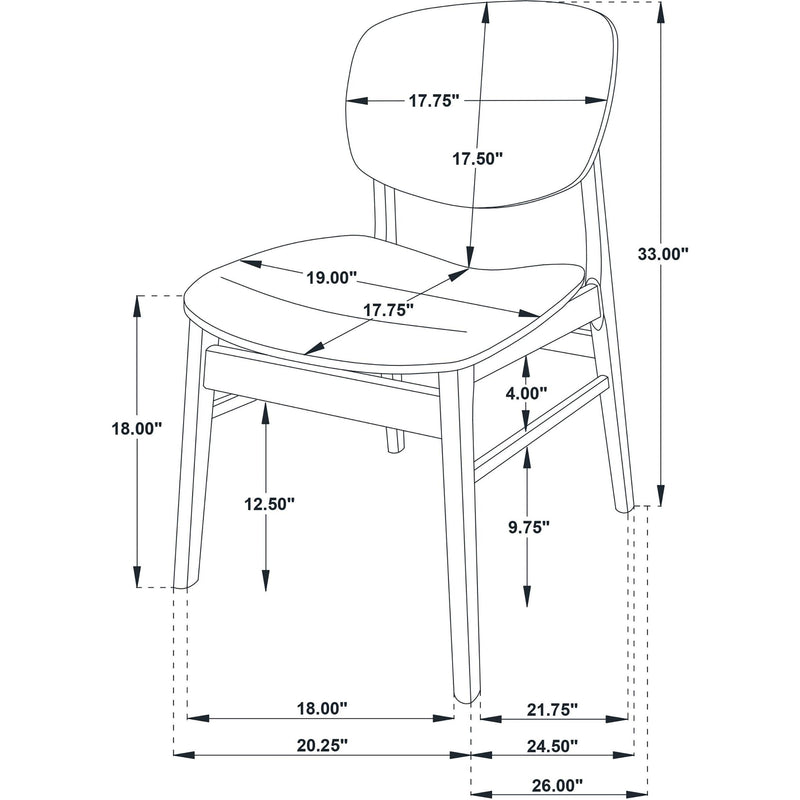  Coaster Furniture Benford 193832 Set of 2 Dining Side Chair Wood Seat - Dark Brown IMAGE 14