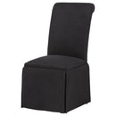  Coaster Furniture Shawna 193912BLK Set of 2 Upholstered Skirted Side Chair - Black IMAGE 2