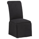  Coaster Furniture Shawna 193912BLK Set of 2 Upholstered Skirted Side Chair - Black IMAGE 8
