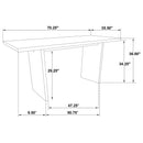  Coaster Furniture Decker 193958BLK 70-inch Rectangular Wood Counter Height Dining Table - Black IMAGE 10