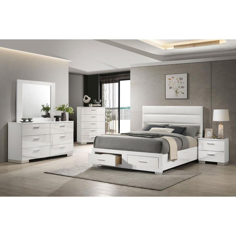  Coaster Furniture Felicity 203510KE Eastern King Storage Bed - White High Gloss IMAGE 10