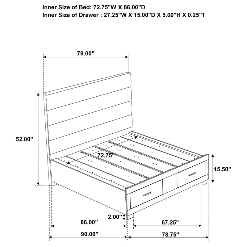  Coaster Furniture Felicity 203510KW California King Storage Bed - White High Gloss IMAGE 10