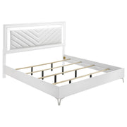  Coaster Furniture Cassia 215791KE Eastern King LED Panel Bed - White High Gloss IMAGE 1