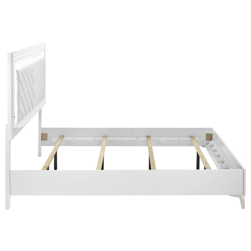  Coaster Furniture Cassia 215791KE Eastern King LED Panel Bed - White High Gloss IMAGE 3