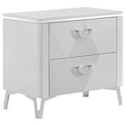  Coaster Furniture Cassia 215792 2-drawer Nightstand Bedside Table - White High Gloss IMAGE 1
