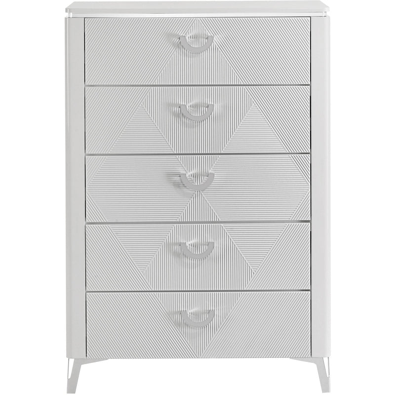  Coaster Furniture Cassia 215795 5-drawer Bedroom Chest - White High Gloss IMAGE 3