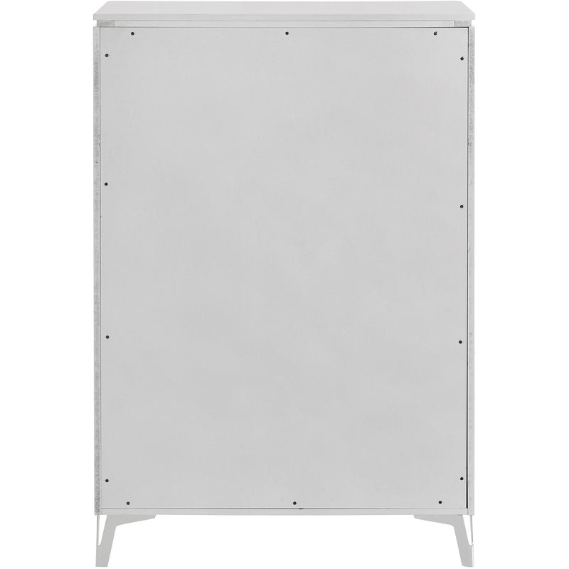  Coaster Furniture Cassia 215795 5-drawer Bedroom Chest - White High Gloss IMAGE 5