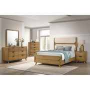  Coaster Furniture Bennett 222901KE 78-inch Eastern King Upholstered Panel Bed - Cream/Light Oak IMAGE 12