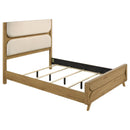  Coaster Furniture Bennett 222901Q 63-inch Queen Upholstered Panel Bed - Cream/Light Oak IMAGE 1
