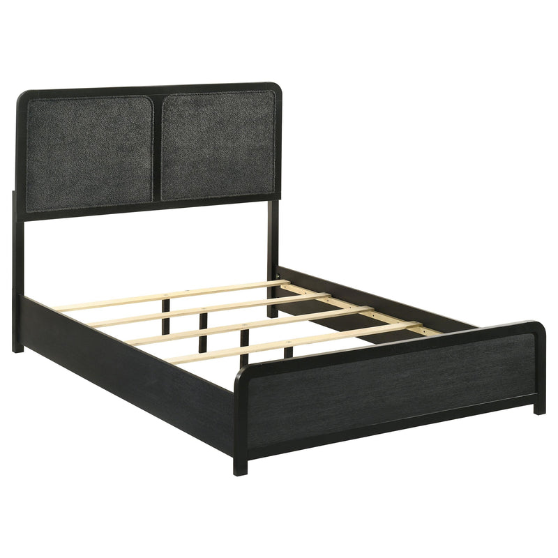  Coaster Furniture Cavelle 223661F 51-inch Upholstered Full Panel Bed - Black IMAGE 1