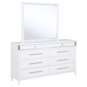  Coaster Furniture Gracemont 225073M 8-drawer Bedroom Dresser with Mirror - White IMAGE 1