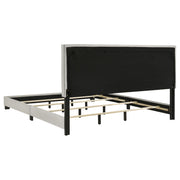 Coaster Furniture Dorian 300852KE Fabric Upholstered Eastern King Panel Bed - Cream IMAGE 2