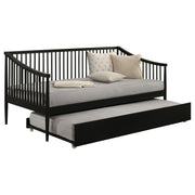  Coaster Furniture Delgado 310027 Windsor Twin Wood Daybed with Trundle - Black IMAGE 1