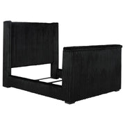  Coaster Furniture Centergrove 315945Q Upholstered Queen Wingback TV Bed - Black IMAGE 1