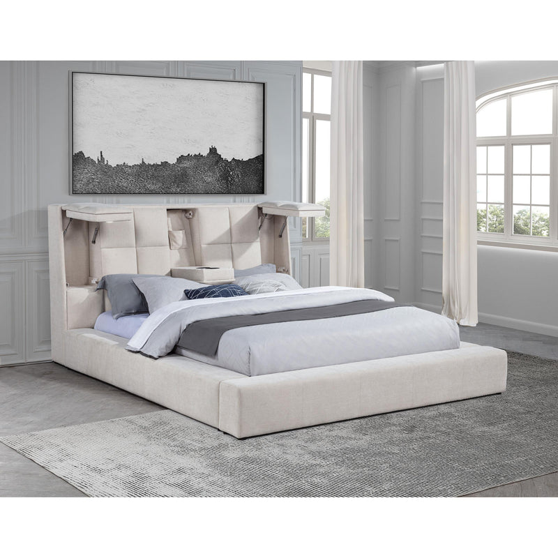  Coaster Furniture Dreux 315948CRMKE Upholstered Eastern King Panel Platform Bed - Cream IMAGE 9