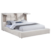  Coaster Furniture Dreux 315948CRMQ Upholstered Queen Panel Platform Bed - Cream IMAGE 1