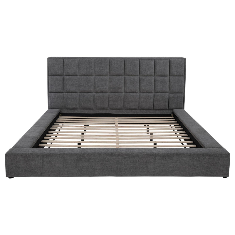  Coaster Furniture Dreux 315948GRYKW Upholstered California King Panel Platform Bed - Grey IMAGE 5