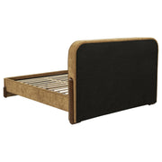  Coaster Furniture Baldacci 315954Q Upholstered Queen Platform Bed - Curry/Walnut IMAGE 5