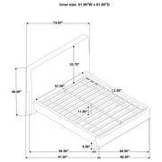  Coaster Furniture Baldacci 315954Q Upholstered Queen Platform Bed - Curry/Walnut IMAGE 9