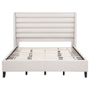  Coaster Furniture Leslie 315983KW Upholstered Tufted California King Wingback Platform Bed - Beige IMAGE 2