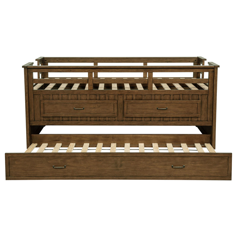  Coaster Furniture Carlsbad 400716T Wood Twin Captains Bed With Trundle - Medium Brown IMAGE 6