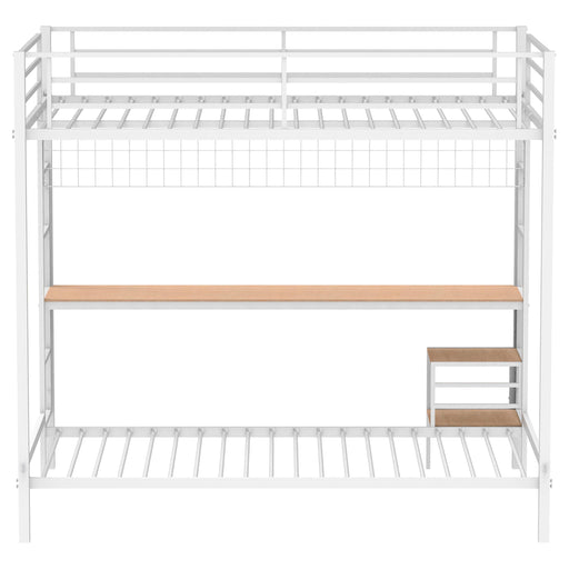  Coaster Furniture Bettoni 460209WHT Metal Full Over Twin Workstation Bunk Bed - Matte White IMAGE 2