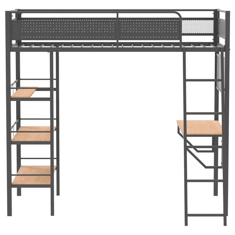  Coaster Furniture Campus 460332BLK 3-shelf Metal Twin Workstation Loft Bed - Matte Black IMAGE 5