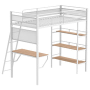  Coaster Furniture Campus 460332WHT 3-shelf Metal Twin Workstation Loft Bed - Matte White IMAGE 7