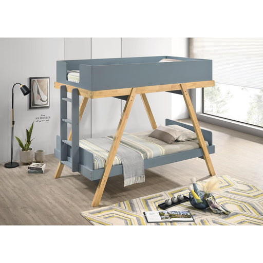  Coaster Furniture Frankie 460572T-SM Twin Over Twin Bunk Bed with 7-inch Mattresses - Blue IMAGE 2