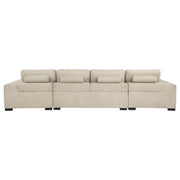  Coaster Furniture Cannella 500350 U-Shaped Double Chaise Upholstered Sectional Sofa - Beige IMAGE 2