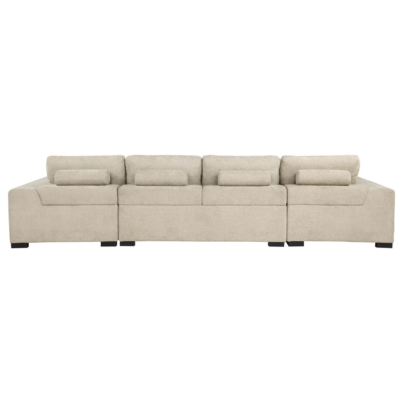  Coaster Furniture Cannella 500350 U-Shaped Double Chaise Upholstered Sectional Sofa - Beige IMAGE 2
