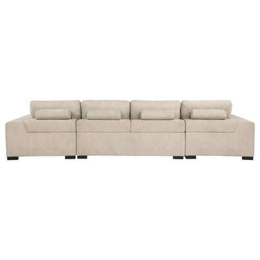  Coaster Furniture Cannella 500350 U-Shaped Double Chaise Upholstered Sectional Sofa - Beige IMAGE 2