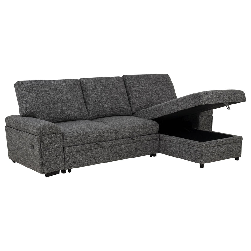  Coaster Furniture Demko 500355 Sleeper Sectional Sofa with Speaker and Storage Chaise - Granite IMAGE 12