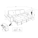  Coaster Furniture Demko 500356 Sleeper Sectional Sofa with Speaker and Storage Chaise - Brown IMAGE 16