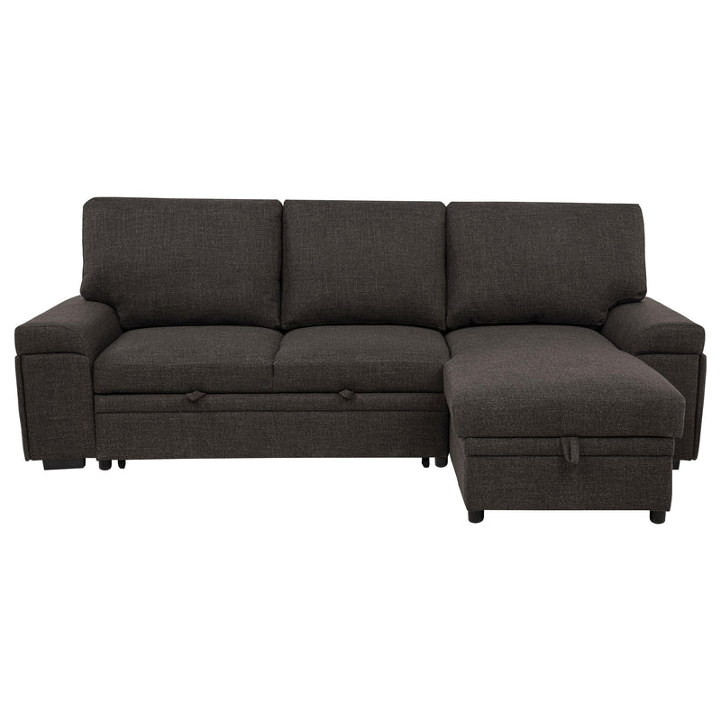  Coaster Furniture Demko 500356 Sleeper Sectional Sofa with Speaker and Storage Chaise - Brown IMAGE 4