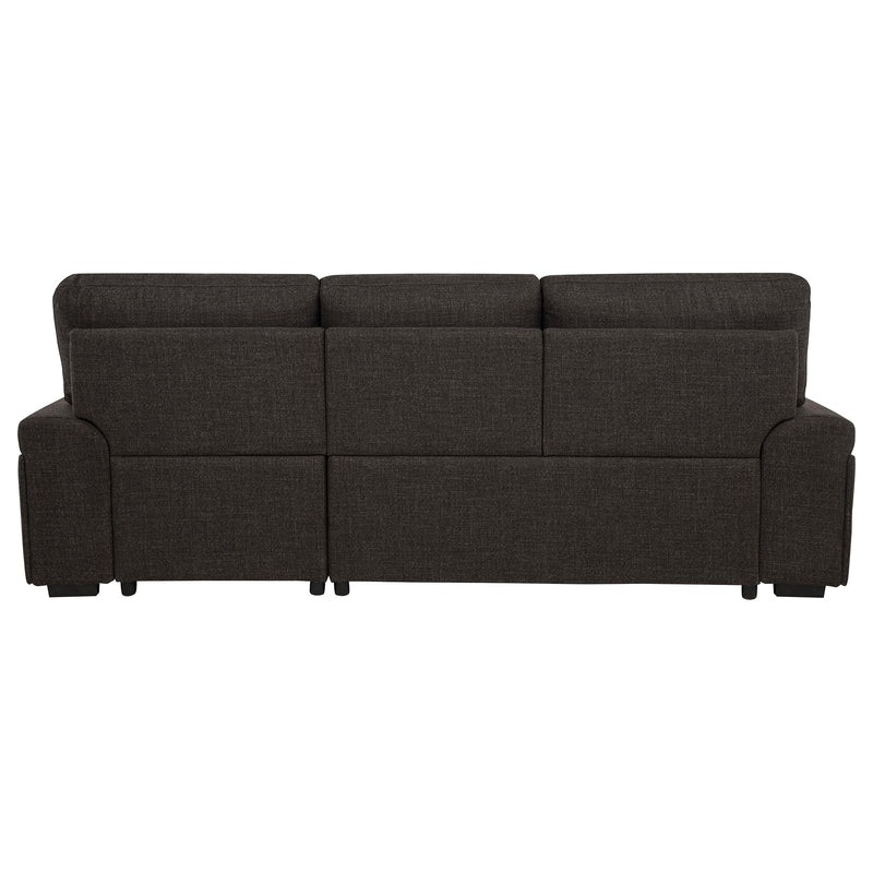  Coaster Furniture Demko 500356 Sleeper Sectional Sofa with Speaker and Storage Chaise - Brown IMAGE 9
