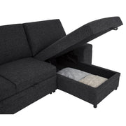 Coaster Furniture Demko 500357 Sleeper Sectional Sofa with Speaker and Storage Chaise - Black IMAGE 14