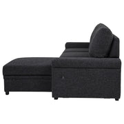  Coaster Furniture Demko 500357 Sleeper Sectional Sofa with Speaker and Storage Chaise - Black IMAGE 4