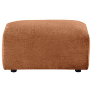  Coaster Furniture Burnett 504954 Chenille Upholstered Ottoman - Burnt Orange IMAGE 2
