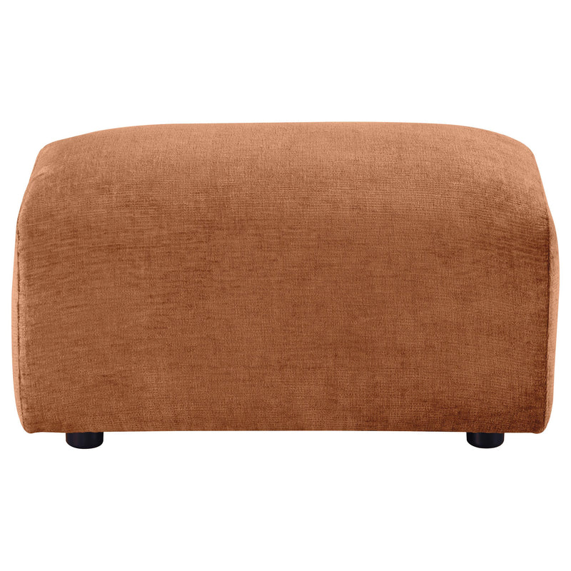  Coaster Furniture Burnett 504954 Chenille Upholstered Ottoman - Burnt Orange IMAGE 2