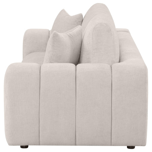  Coaster Furniture Burnett 504955 Chenille Upholstered Wide Arm Sofa - Ivory IMAGE 2