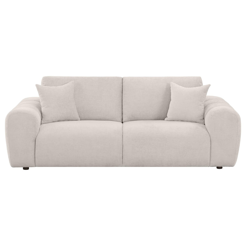  Coaster Furniture Burnett 504955 Chenille Upholstered Wide Arm Sofa - Ivory IMAGE 8