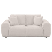  Coaster Furniture Burnett 504956 Chenille Upholstered Wide Arm Loveseat - Ivory IMAGE 9